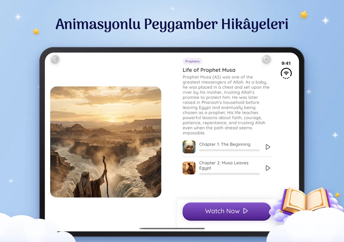 Çocuklar için Kuran'da oynatılan bir peygamber hikayesi